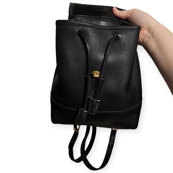 Coach Vintage Black Leather Daypack (Style No. 9960) - Picture 3 of 15